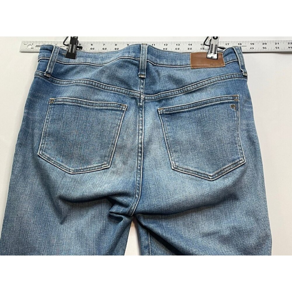 Madewell jeans womens 29 9" high rise skinny 32 x 29 distressed blue - Picture 4 of 10